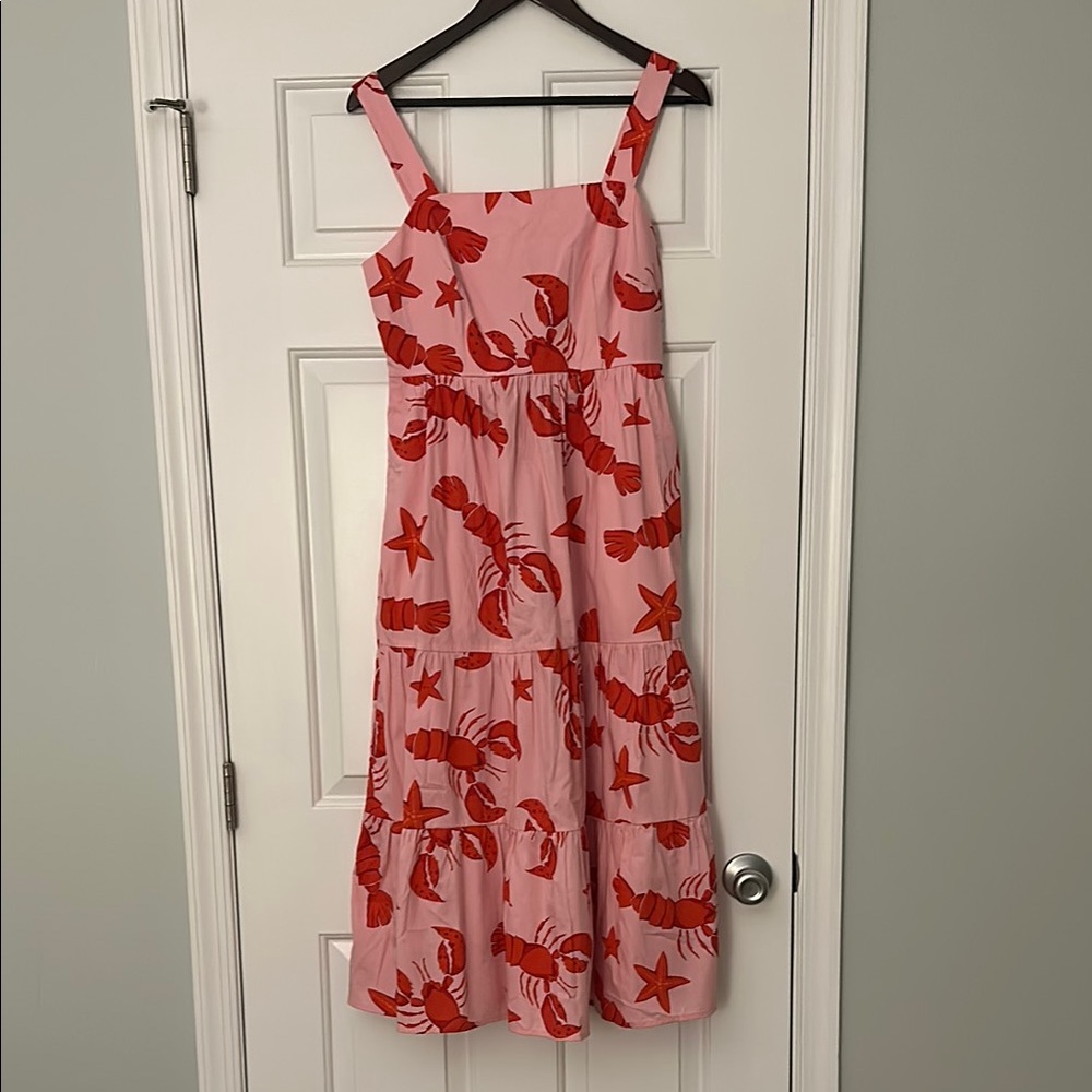 J. Crew Pink Midi Sundress with Square Neck